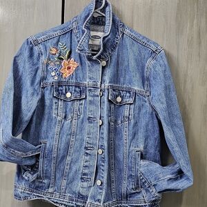 Old Navy Blue Jeans with Floral Embroidery